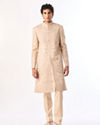 Manyavar Men Beige Art Silk Sherwani with Embroidery