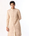 Manyavar Men Beige Art Silk Sherwani with Embroidery