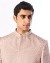Manyavar Men Lilac Silk Sherwani with Embroidery