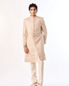 Manyavar Men Beige Art Silk Sherwani with Embroidery