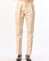 Manyavar Men Beige Satin Sherwani with Embroidery