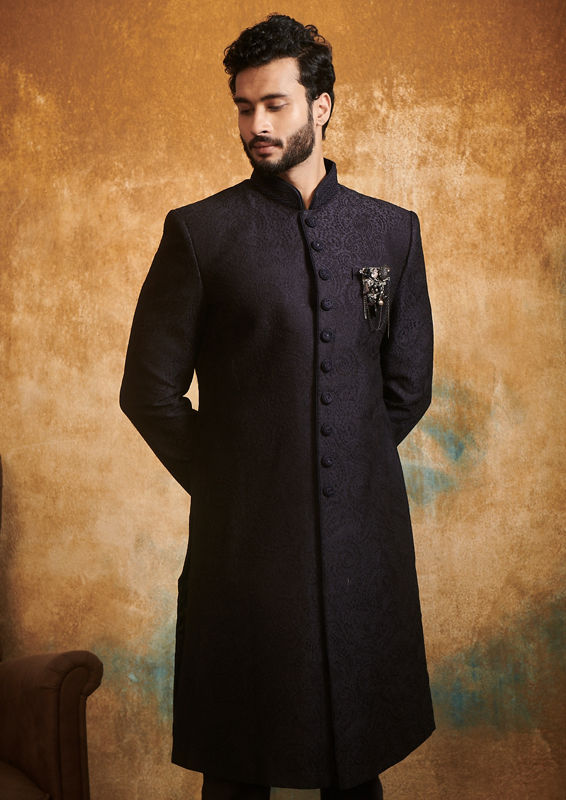 Twamev Men Timeless Embroidered Indo Western Set