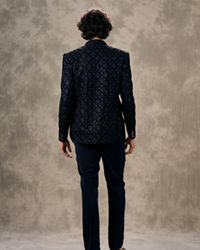 Twamev Men Sapphire Blue Indo Western Set