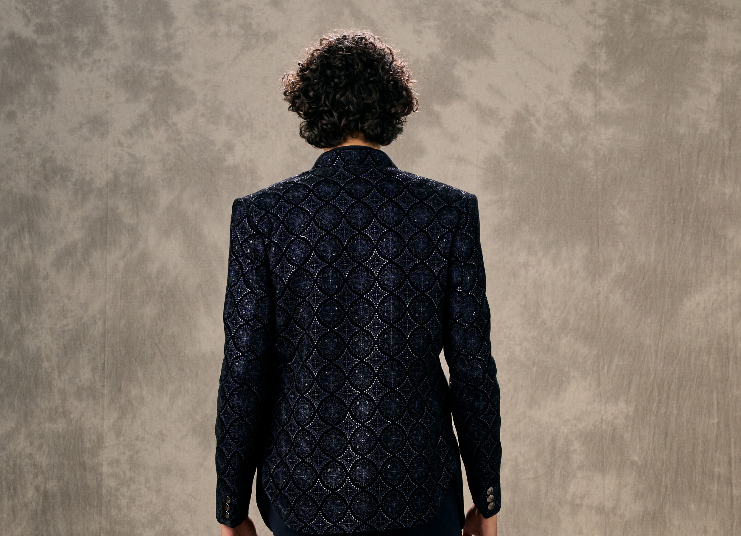 Twamev Men Sapphire Blue Indo Western Set