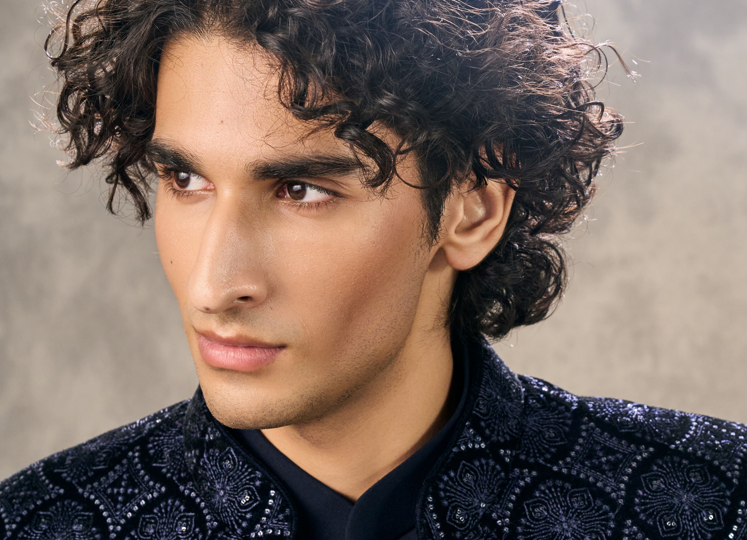 Twamev Men Sapphire Blue Indo Western Set