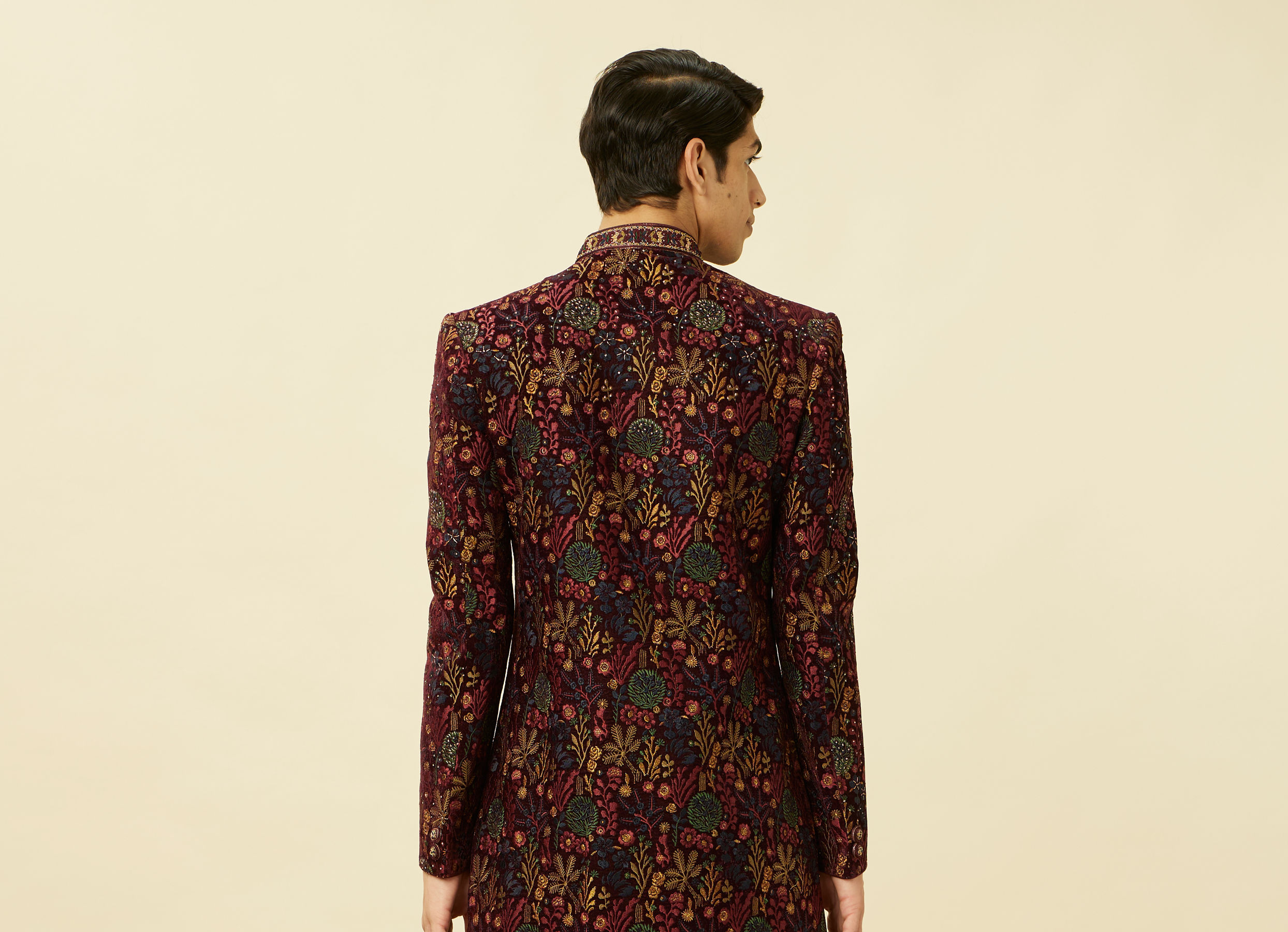 Twamev Men Regal Vine Blossom Indo Western Set