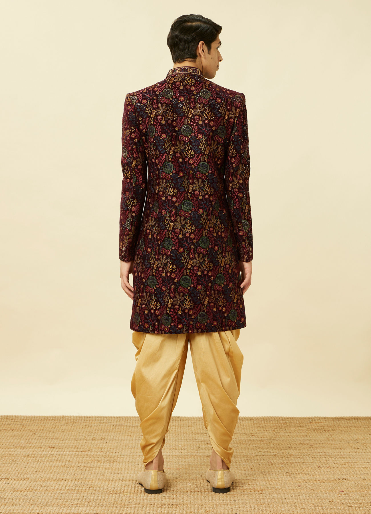 Twamev Men Regal Vine Blossom Indo Western Set