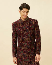 Twamev Men Regal Vine Blossom Indo Western Set