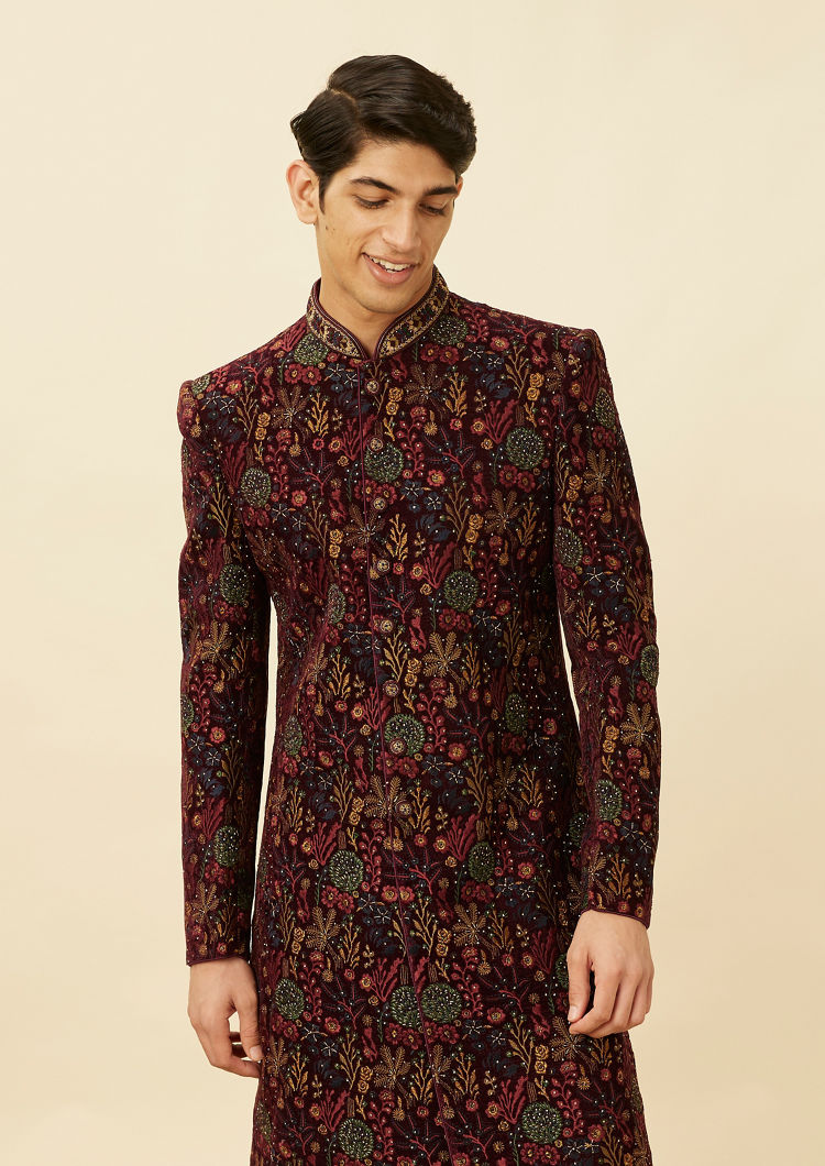 Twamev Men Regal Vine Blossom Indo Western Set image number 0