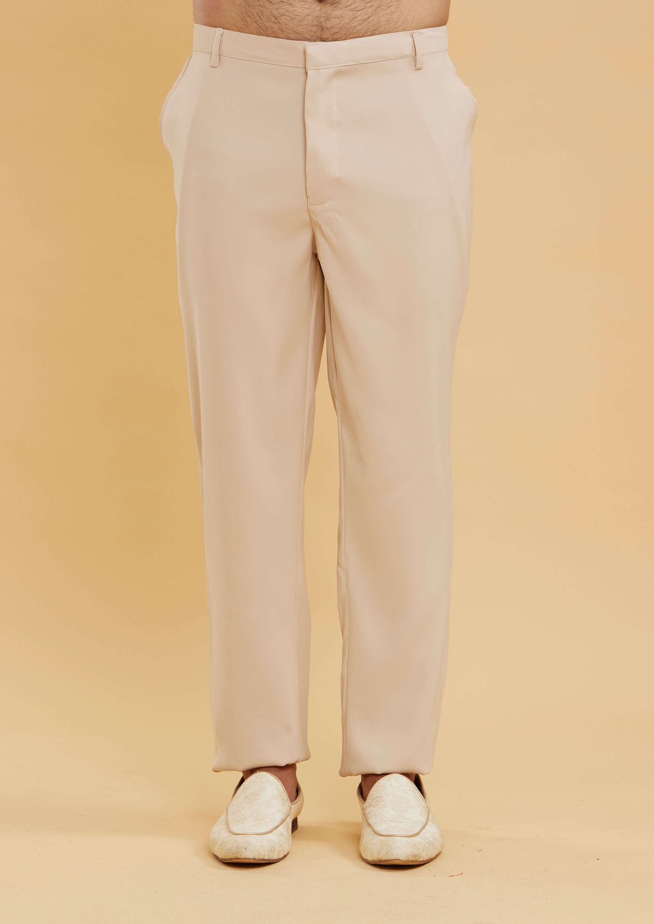 Twamev Men Regal Beige Georgette Indo Western