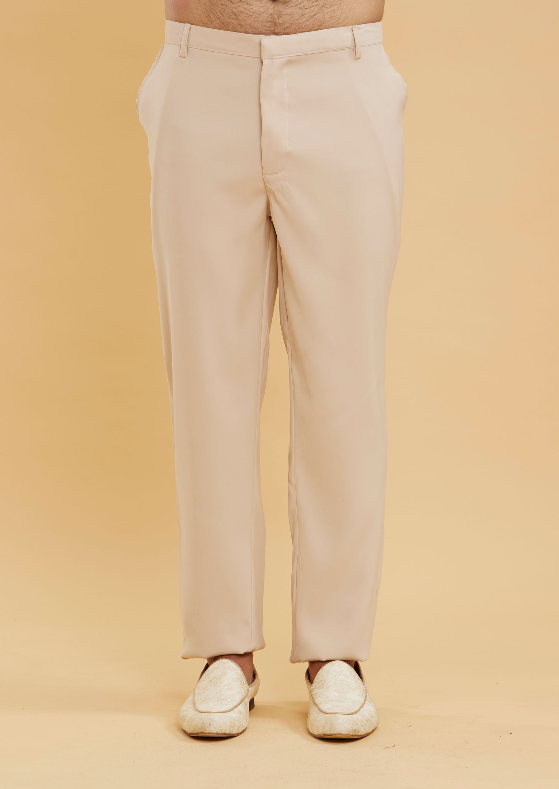 Twamev Men Regal Beige Georgette Indo Western