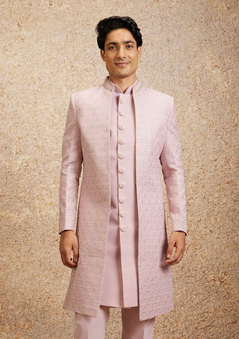 alt message - Twamev Men Dusty Pink Charm - Indo Western image number 0