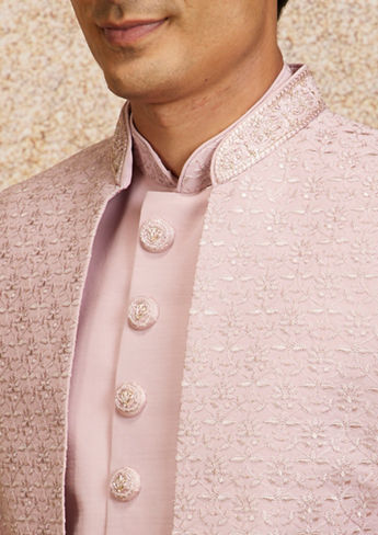 alt message - Twamev Men Dusty Pink Charm - Indo Western image number 1