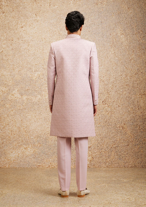Twamev Men Dusty Pink Charm Indo Western