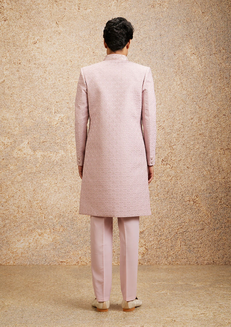Twamev Men Dusty Pink Charm Indo Western