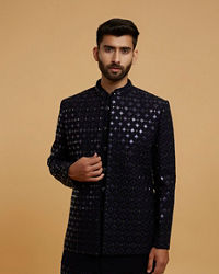 Twamev Men Dark Blue Regal Ensemble Indo Western