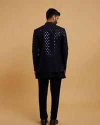 Twamev Men Dark Blue Regal Ensemble Indo Western