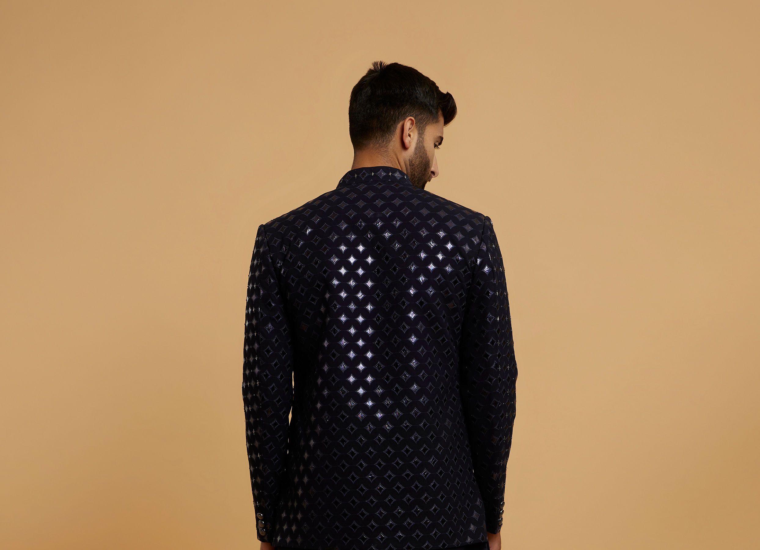 Twamev Men Dark Blue Regal Ensemble Indo Western