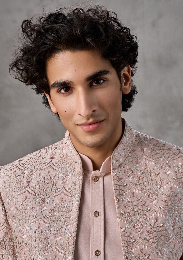 Twamev Men Regal Dusty Pink Indo Western