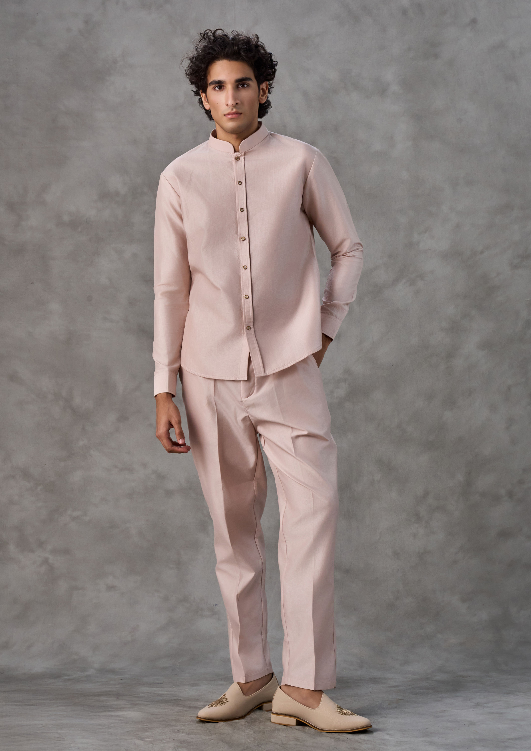 Twamev Men Regal Dusty Pink Indo Western