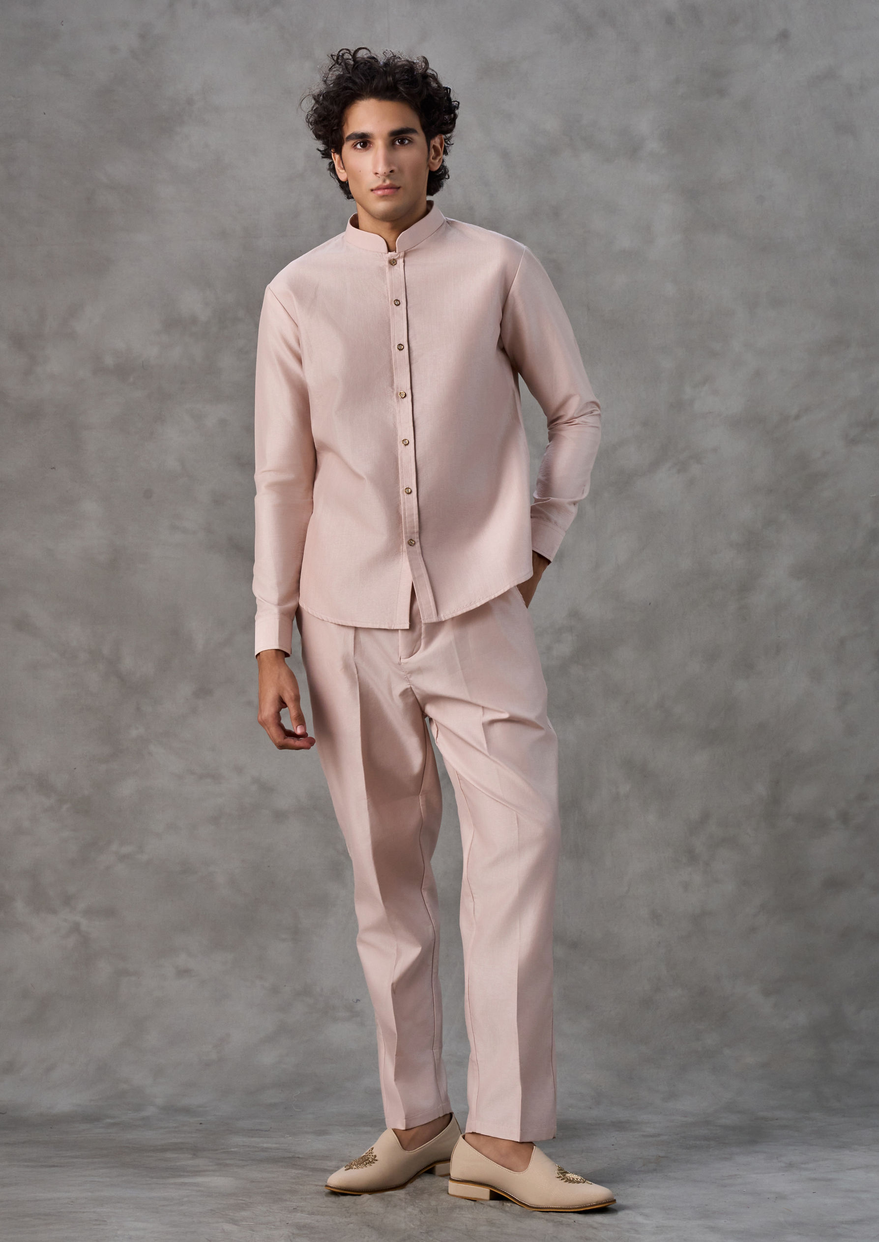 Twamev Men Regal Dusty Pink Indo Western