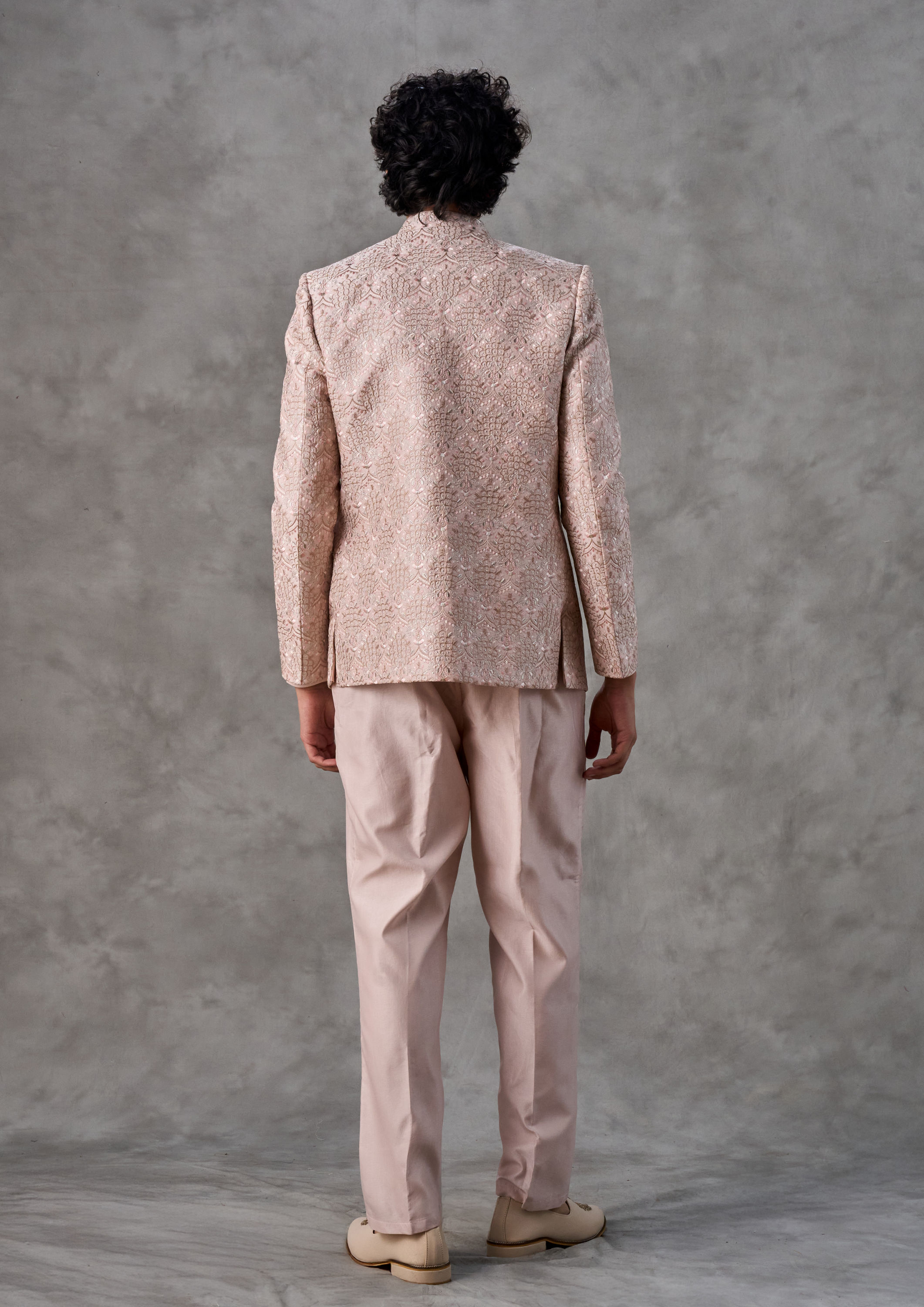 Twamev Men Regal Dusty Pink Indo Western