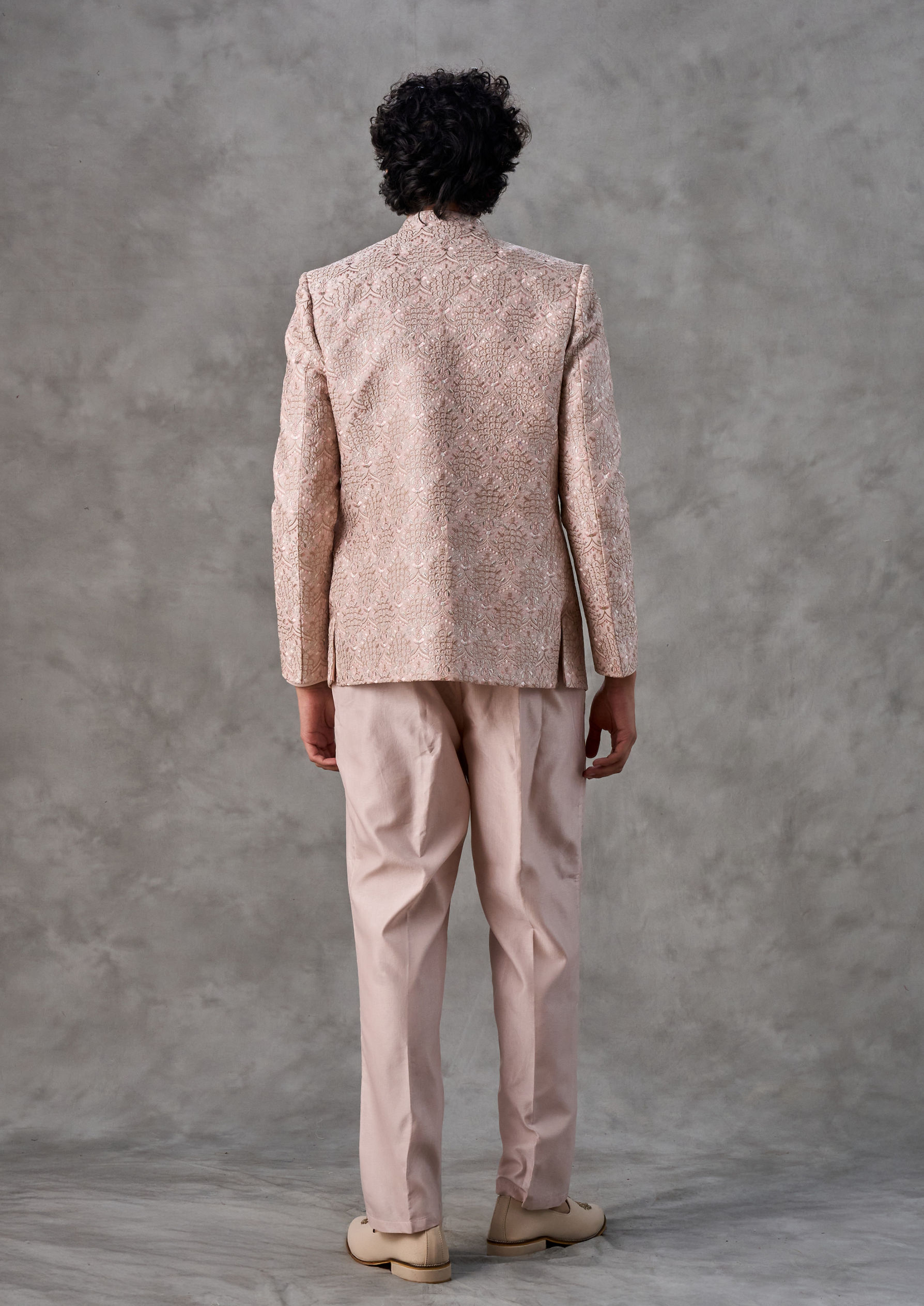 Twamev Men Regal Dusty Pink Indo Western