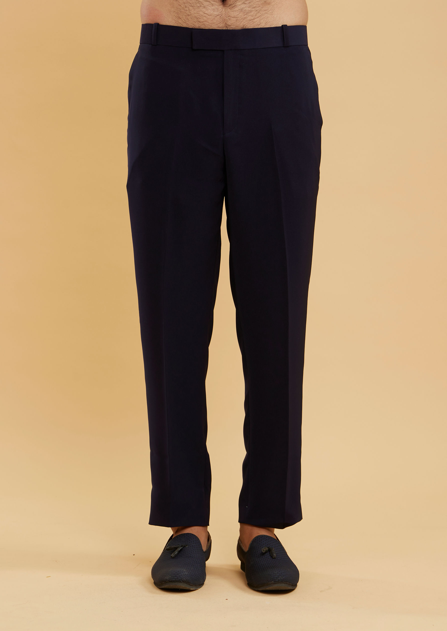 Twamev Men Indigo Blue Bel Buti Patterned Indo Western Set
