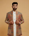 Cream Splendour Brocade Indo Western