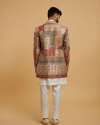 Twamev Men Cream Splendour Brocade Indo Western
