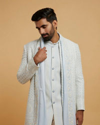 Twamev Men Light Blue Grandeur Indo Western