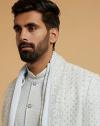 Twamev Men Light Blue Grandeur Indo Western