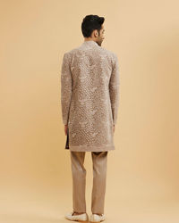 Twamev Men Fawn Floral Embroidered Indo Western Set with Bagh Motifs