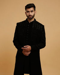 Twamev Men Black Majesty Indo Western