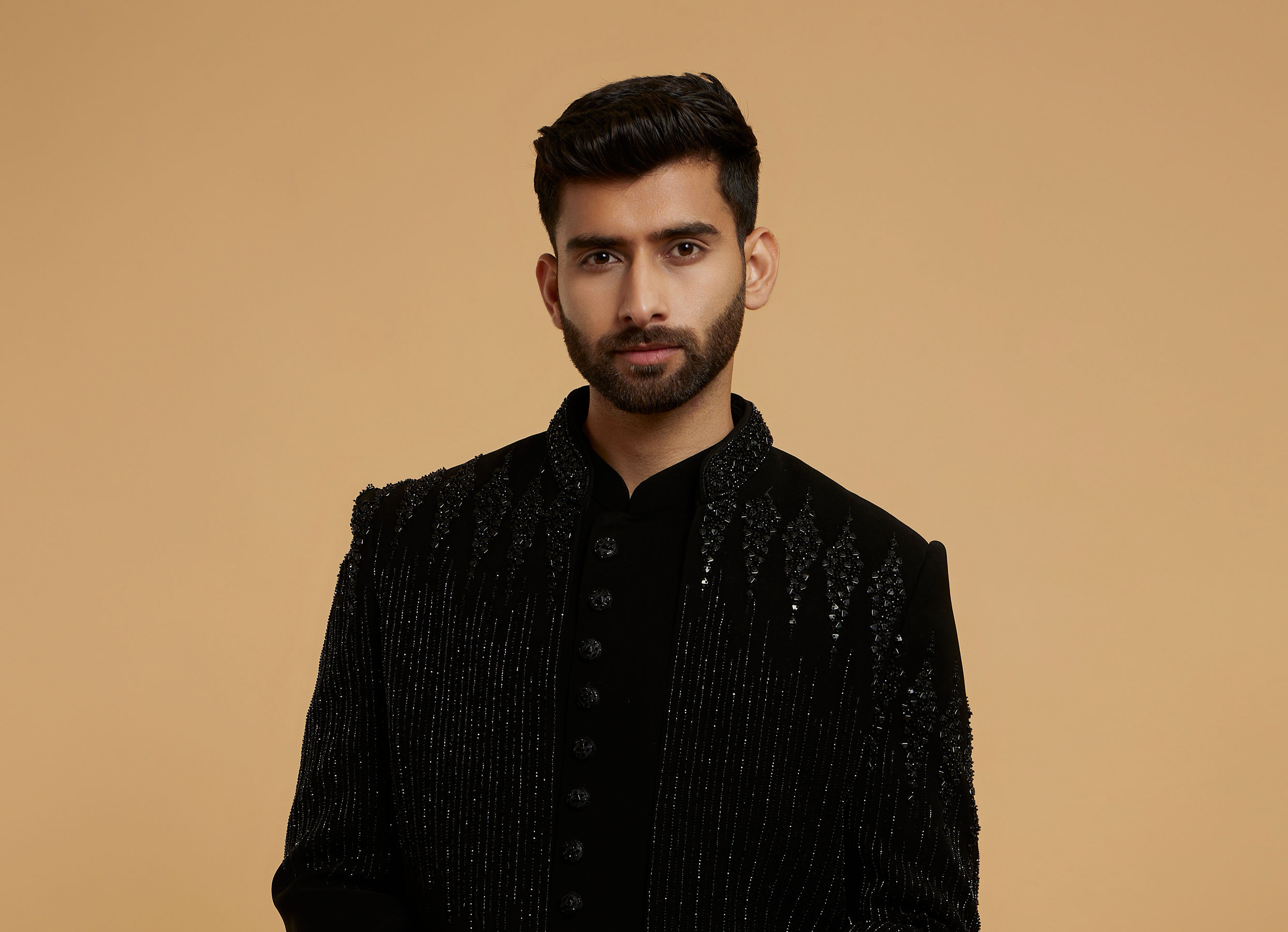 Twamev Men Black Majesty Indo Western