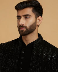 Twamev Men Black Majesty Indo Western