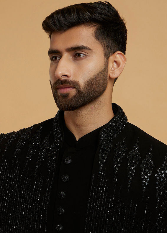 Twamev Men Black Majesty Indo Western