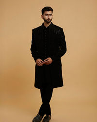 Twamev Men Black Majesty Indo Western