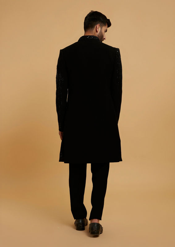 Twamev Men Black Majesty Indo Western