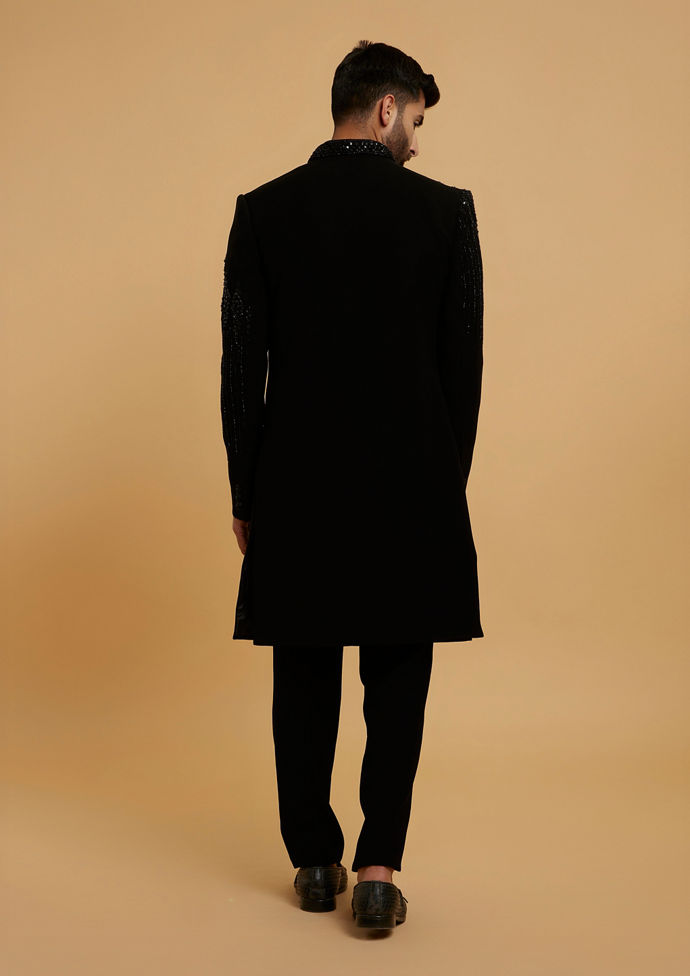 Twamev Men Black Majesty Indo Western