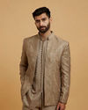 Elegant Brown Silk Ensemble Indo Western
