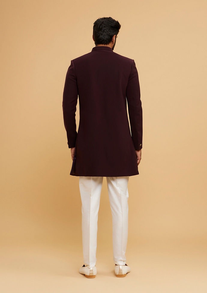 Twamev Men Regal Wine Majestic Indo Western
