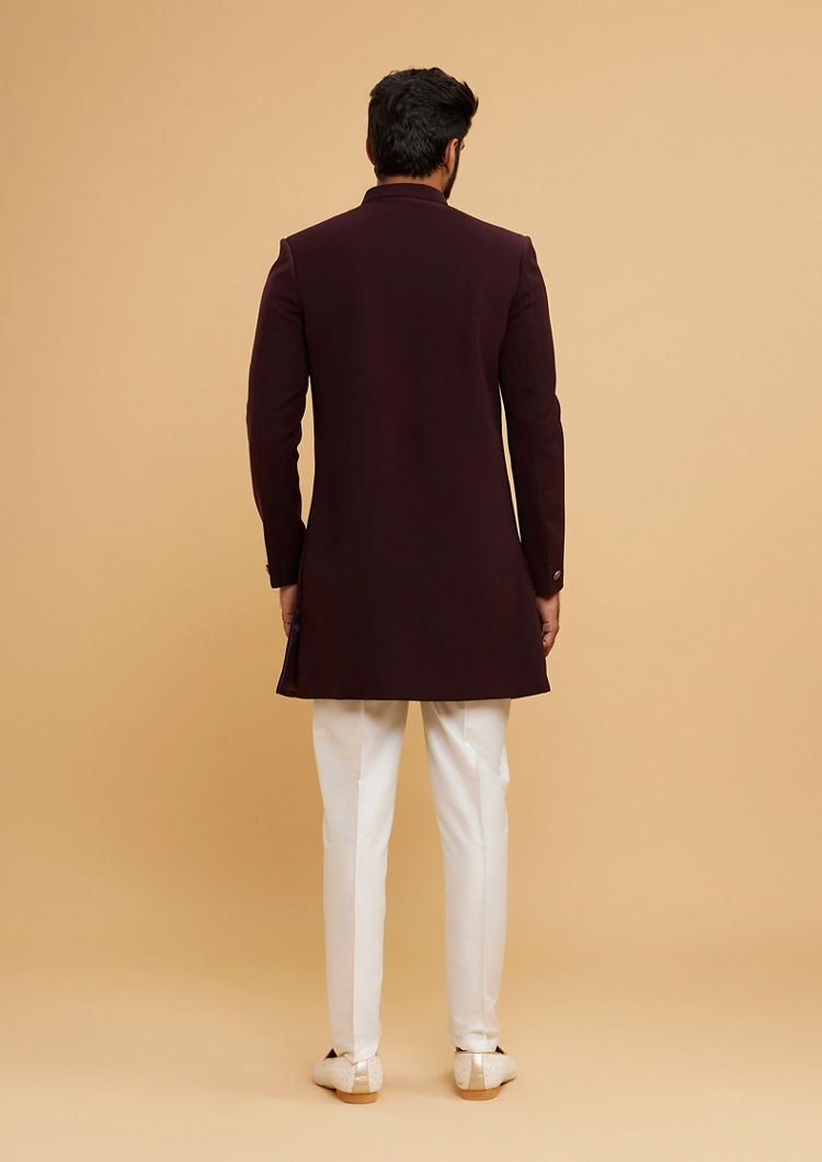 Twamev Men Regal Wine Majestic Indo Western