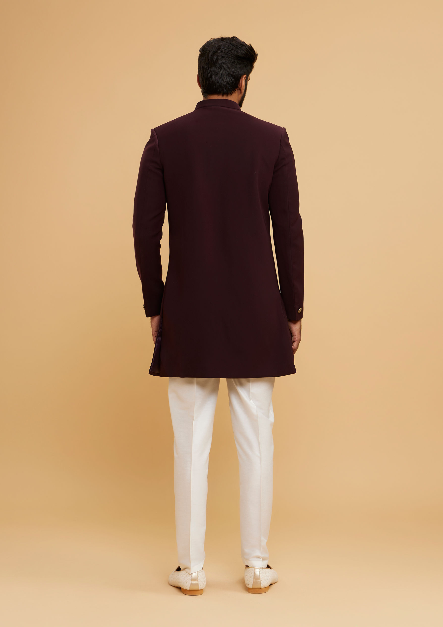 Twamev Men Regal Wine Majestic Indo Western