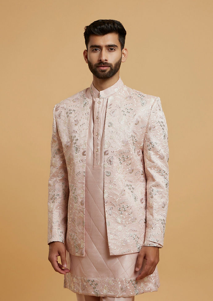 Twamev Men Dusty Pink Elegance Indo Western