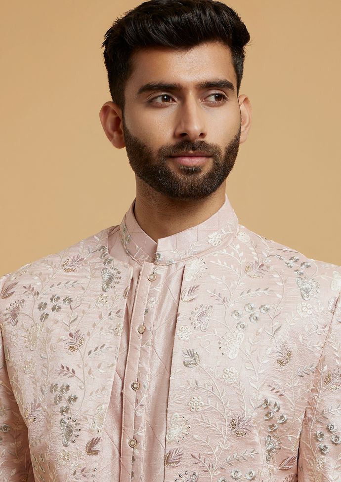 Twamev Men Dusty Pink Elegance Indo Western