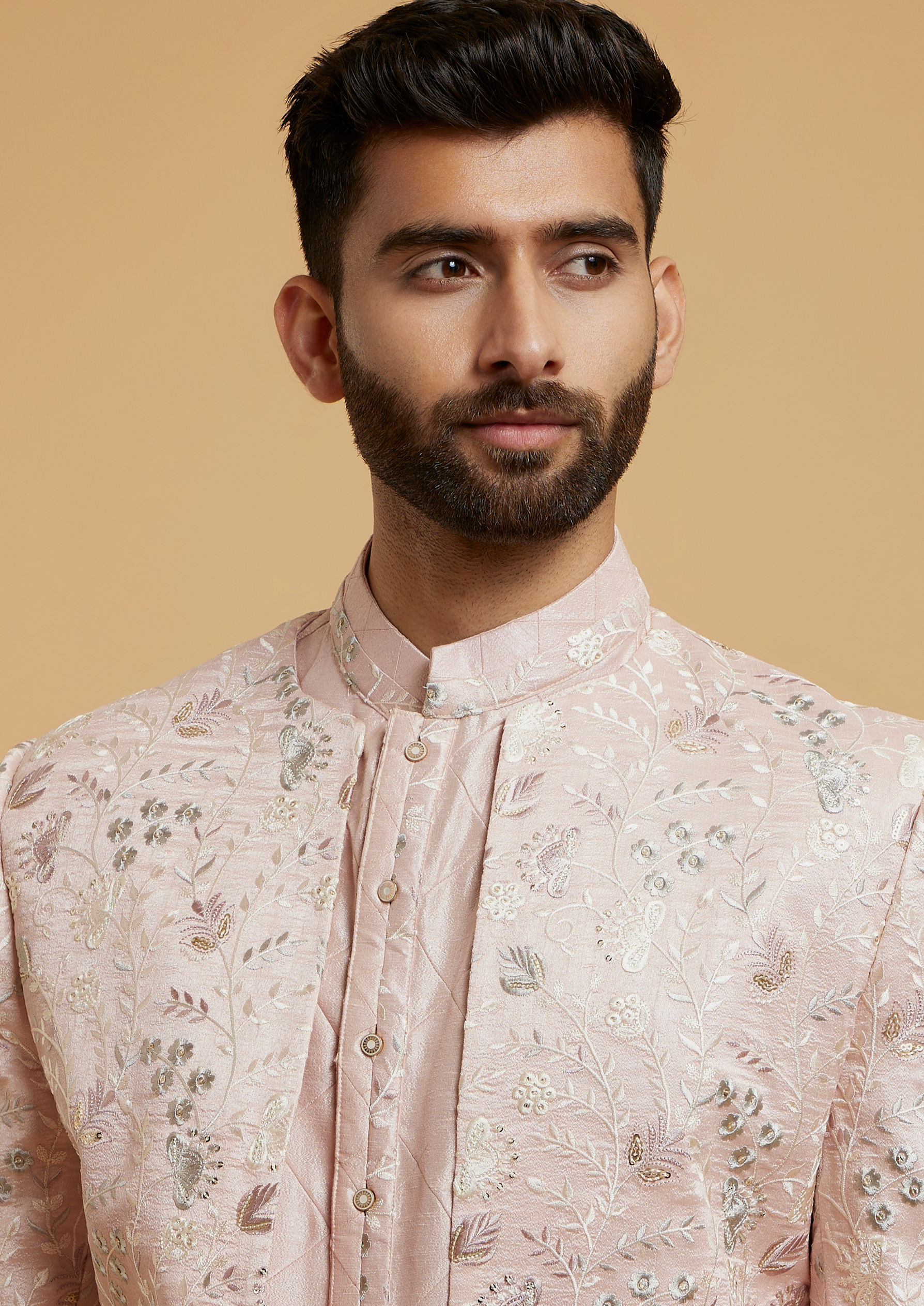 Twamev Men Dusty Pink Elegance Indo Western
