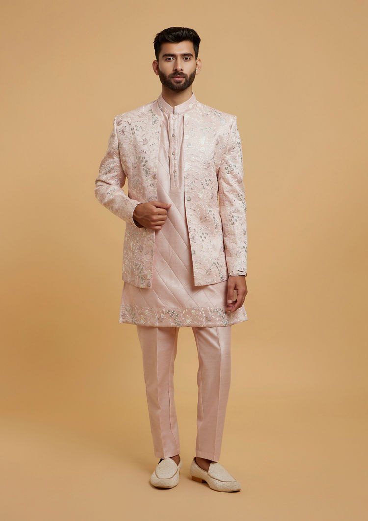 Twamev Men Dusty Pink Elegance Indo Western