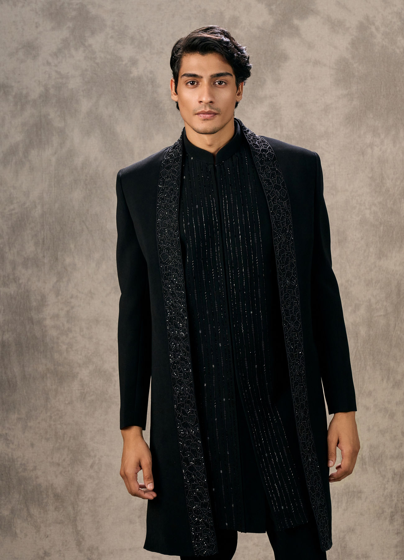 Twamev Men Black Majestic Radiance Indo Western