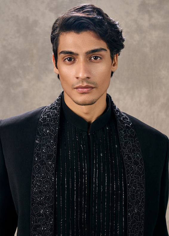 Twamev Men Black Majestic Radiance Indo Western